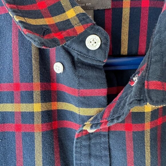 LL Bean Mens Washed Oxford Cloth Button Down Long Sleeve Shirt Size L Plaid - Picture 5 of 13